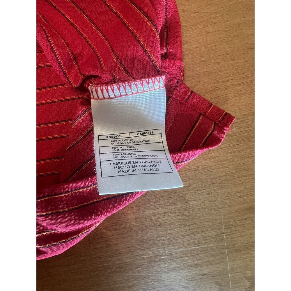 Nike Golf Nike FIT DRY Short Sleeve Polo Shirt Red Striped Size L Mens - Picture 5 of 10
